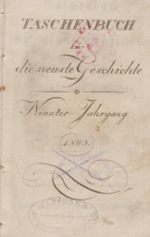 Taschenbuch für die neuste Geschichte, 1803