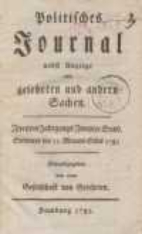 Politisches Journal nebst Anzeige von gelehrten und andern Sachen. Bd. 2.
