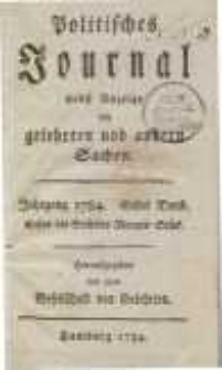 Politisches Journal nebst Anzeige von gelehrten und andern Sachen. Bd. 1.