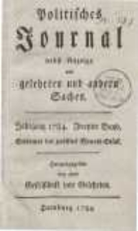 Politisches Journal nebst Anzeige von gelehrten und andern Sachen. Bd. 2.