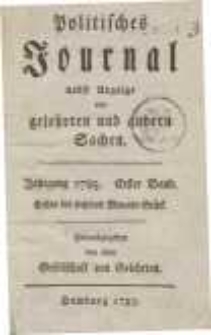 Politisches Journal nebst Anzeige von gelehrten und andern Sachen