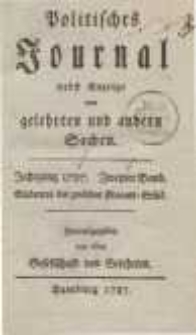 Politisches Journal nebst Anzeige von gelehrten und andern Sachen. Bd. 2.