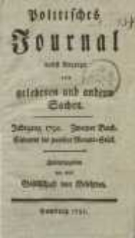 Politisches Journal nebst Anzeige von gelehrten und andern Sachen. Bd. 2.