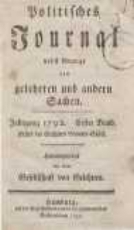 Politisches Journal nebst Anzeige von gelehrten und andern Sachen. Bd. 1.
