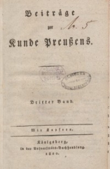Beiträge zur Kunde Preußens. Bd. 3