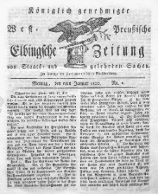 Elbingsche Zeitung, No. 2 Montag, 6 Januar 1800