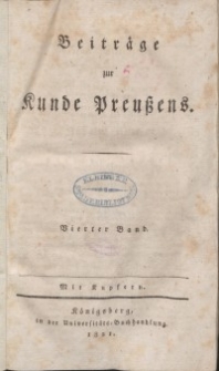 Beiträge zur Kunde Preußens. Bd. 4