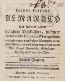 Ein feyner keyner Almanach, 1778