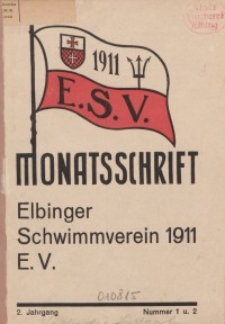 Monattschrift. Elbinger Schwimmverein Jg. 2, 1933, nr 1-2