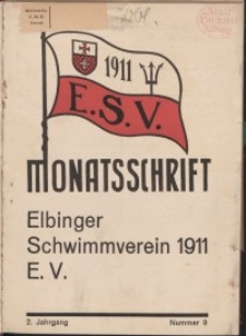 Monattschrift. Elbinger Schwimmverein Jg. 2, 1933, nr 9