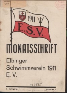 Monattschrift. Elbinger Schwimmverein Jg. 3, 1934, nr 1