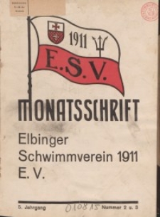 Monattschrift. Elbinger Schwimmverein Jg. 5, 1936, nr 2-3