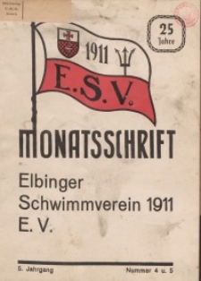 Monattschrift. Elbinger Schwimmverein Jg. 5, 1936, nr 4-5