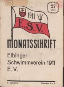 Monattschrift. Elbinger Schwimmverein Jg. 5, 1936, nr 8-9