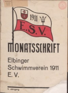 Monattschrift. Elbinger Schwimmverein Jg. 5, 1936, nr 11