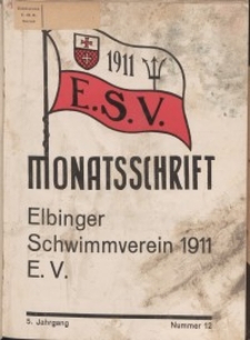 Monattschrift. Elbinger Schwimmverein Jg. 5, 1936, nr 12
