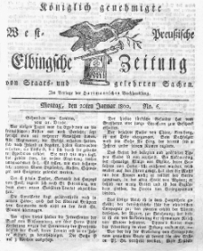 Elbingsche Zeitung, No. 6 Montag, 20 Januar 1800
