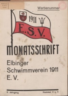 Monattschrift. Elbinger Schwimmverein Jg. 6, 1937, nr 3-4