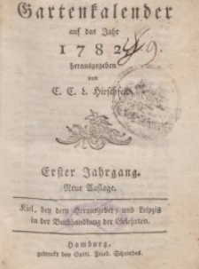 Garten-Kalender, 1782