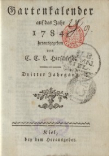 Garten-Kalender, 1784