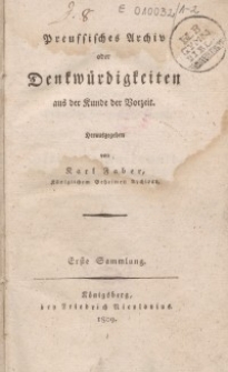Preussisches Archiv oder Denkwürdigkeiten aus der Kunde der Vorzeit, 1809, T.1-2