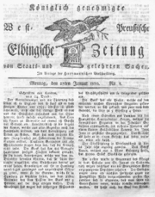 Elbingsche Zeitung, No. 8 Montag, 27 Januar 1800