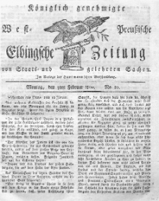 Elbingsche Zeitung, No. 10 Montag, 3 Februar 1800