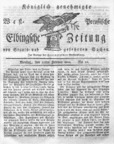 Elbingsche Zeitung, No. 12 Montag, 10 Februar 1800