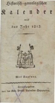 Historisch-genealogischer Kalender, 1813