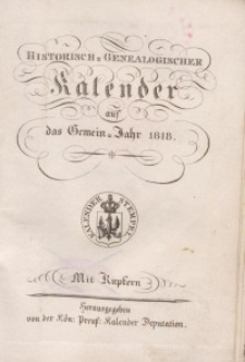 Historisch-genealogischer Kalender, 1818