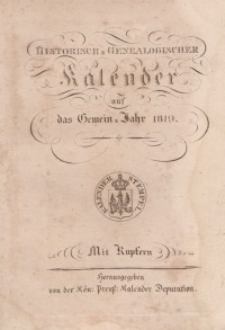 Historisch-genealogischer Kalender, 1819