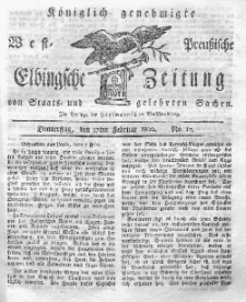 Elbingsche Zeitung, No. 17 Donnerstag, 27 Februar 1800