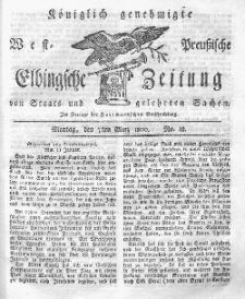 Elbingsche Zeitung, No. 18 Montag, 3 März 1800