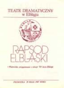 Rapsod Elbląski – program teatralny