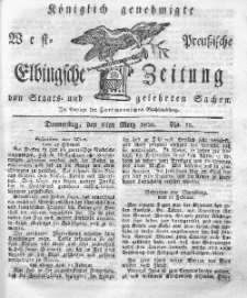 Elbingsche Zeitung, No. 19 Donnerstag, 6 März 1800