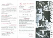 Repertuar Teatru Dramatycznego w Elblągu: maj 2004 r. – folder z programem teatralnym