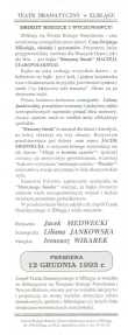 Straszny Smok - ulotka zwiastująca spektakl