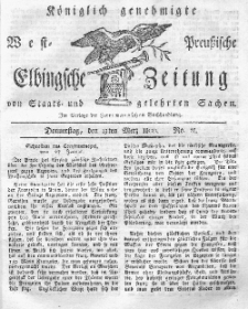 Elbingsche Zeitung, No. 21 Donnerstag, 13 März 1800