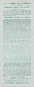 Niedźwiedź ; Oświadczyny ; Wesele – ulotka zwiastująca spektakle teatralne