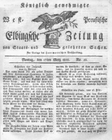 Elbingsche Zeitung, No. 22 Montag, 17 März 1800