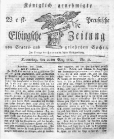 Elbingsche Zeitung, No. 23 Donnerstag, 20 März 1800