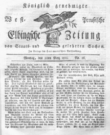 Elbingsche Zeitung, No. 26 Montag, 31 März 1800