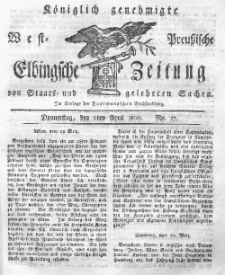 Elbingsche Zeitung, No. 27 Donnerstag, 3 April 1800