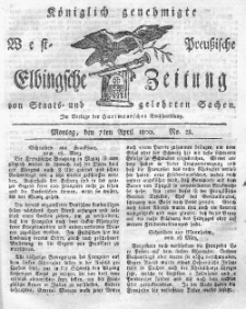 Elbingsche Zeitung, No. 28 Montag, 7 April 1800