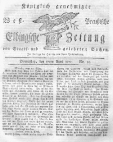 Elbingsche Zeitung, No. 31 Donnerstag, 17 April 1800