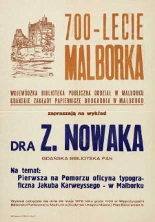 Wykład Zbigniewa Nowaka - afisz