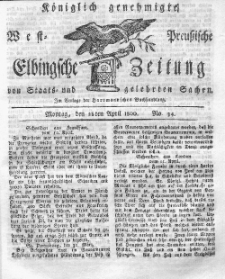Elbingsche Zeitung, No. 34 Montag, 28 April 1800