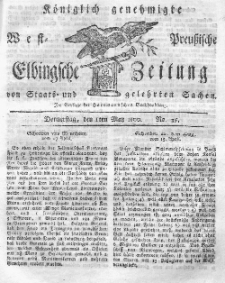 Elbingsche Zeitung, No. 35 Donnerstag, 1 Mai 1800