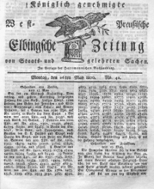 Elbingsche Zeitung, No. 42 Montag, 26 Mai 1800