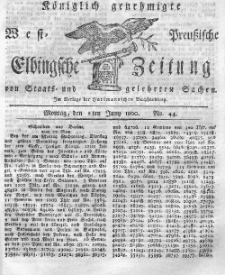 Elbingsche Zeitung, No. 44 Montag, 2 Juni 1800